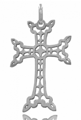 Croix Arménienne ajourée PETIT model OR BLANC 18 carats.