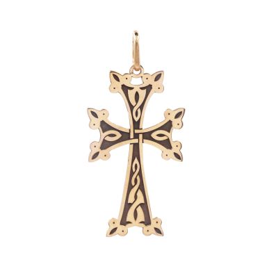 croix arm�nienne en or jaune 81 carats au laser 