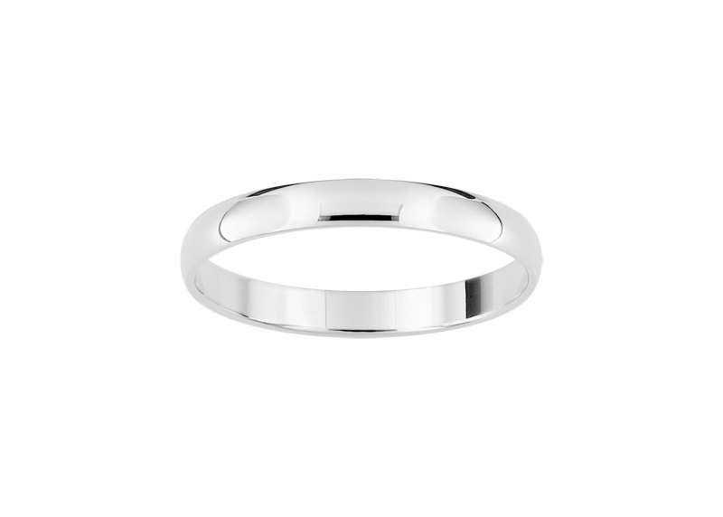 Alliance Demi-jonc en or Blanc 18K 2.5mm de large