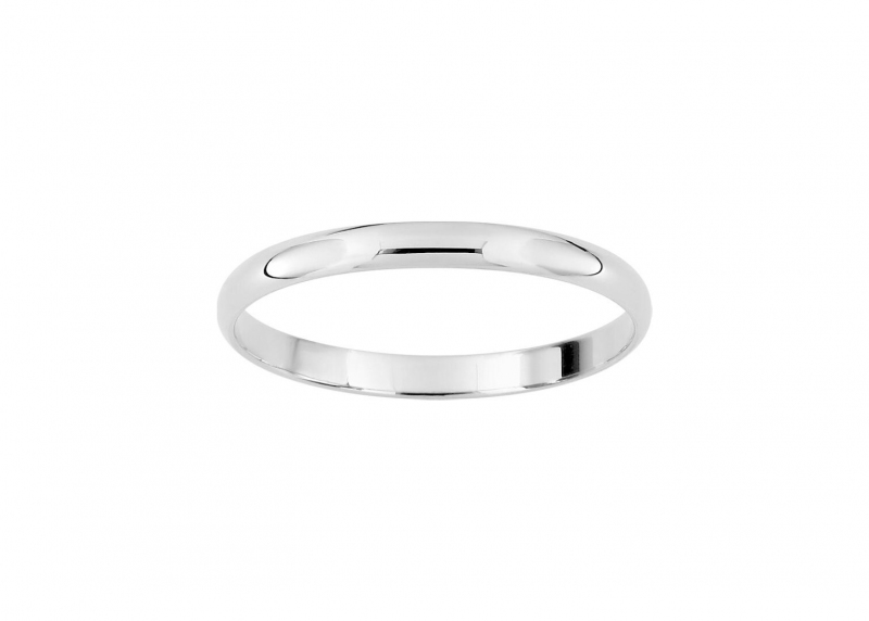 Alliance Demi-jonc en or Blanc 18K 2mm de large