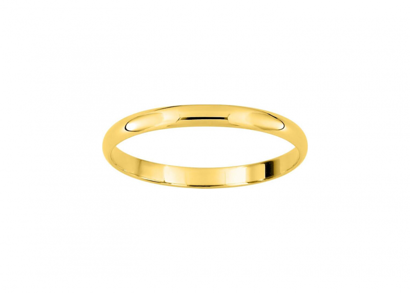 Alliance Demi-jonc en or jaune 18K 2mm de large