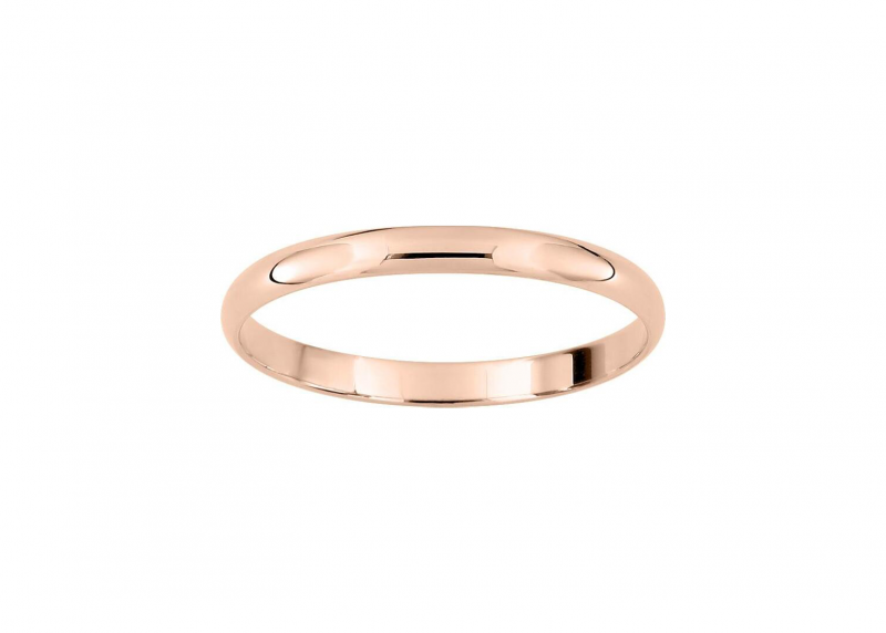 Alliance Demi-jonc en or rose 18K 2mm de large