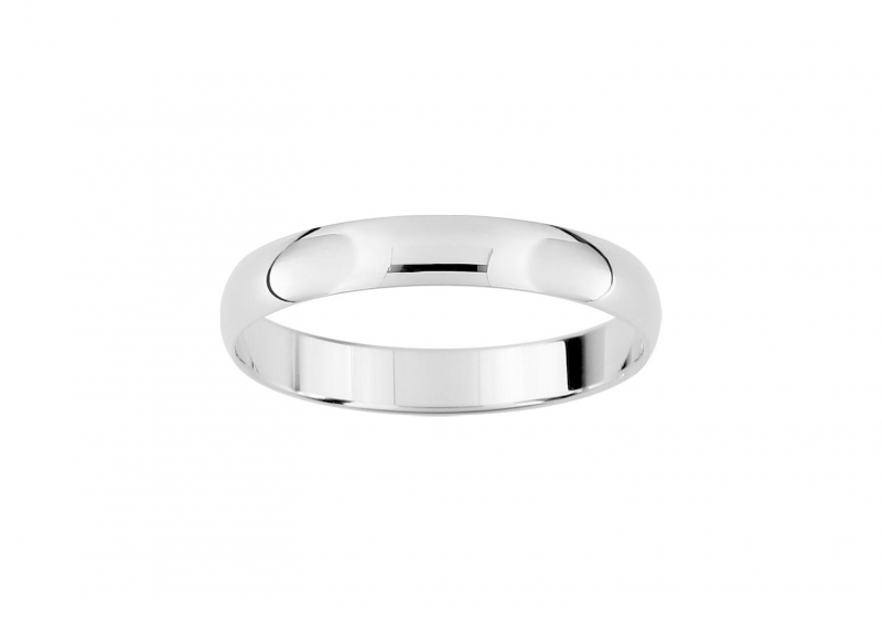 Alliance Demi-jonc en or Blanc 18K 3mm de large