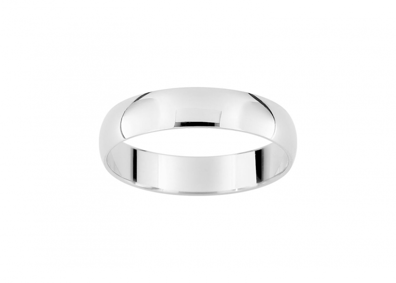 Alliance Demi-jonc en or Blanc 18K 4mm de large
