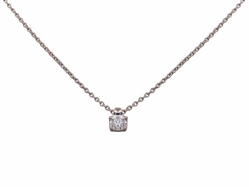 Collier or blanc 18 carats et diamants, 2.30 grammes