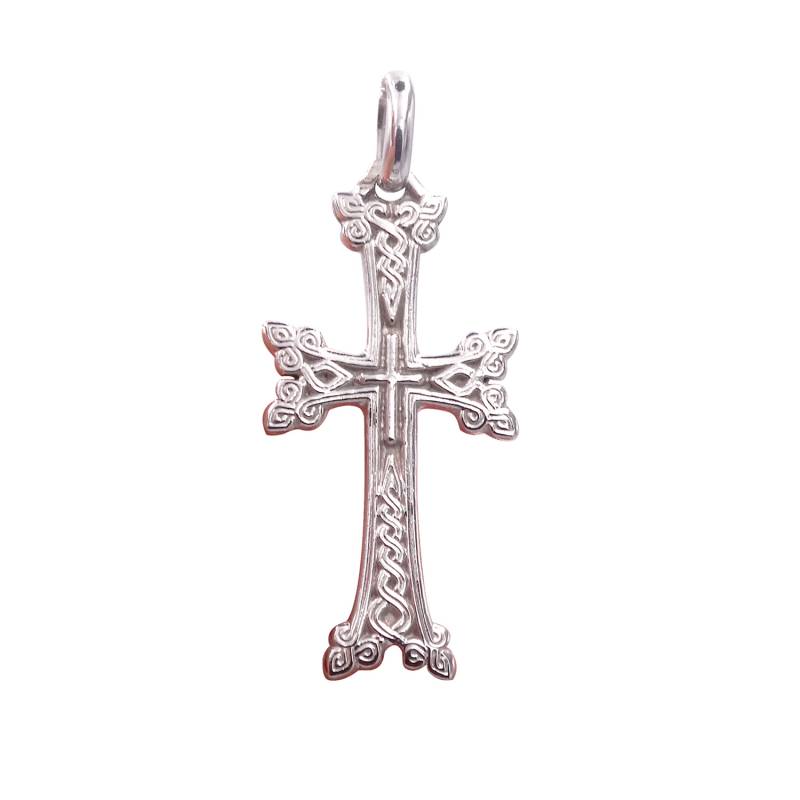 Croix Arménienne en or blanc 