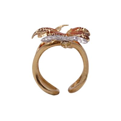 Bague en or jaune et blanc 18 carats, 6.00 grs