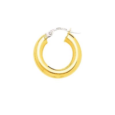 Créoles en or jaune 18 carats. Fil de 4mm de large, 2.05g.