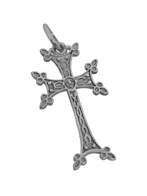 Croix arménienne en or blanc,18 carats. 