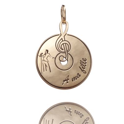 M2daille en or 18K collection Aznavour, A ma Fille 