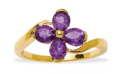 BAGUE AMÉTHYSTE fleur 