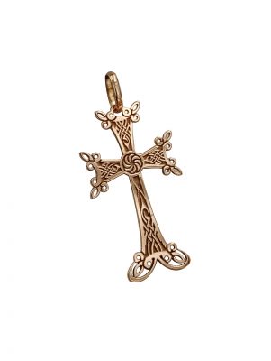 Croix travaillée au laser or jaune 750/°°°