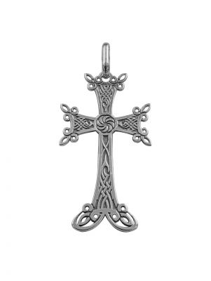 Croix Arménienne grand modèle travaillée au laser, en or 18 carats.