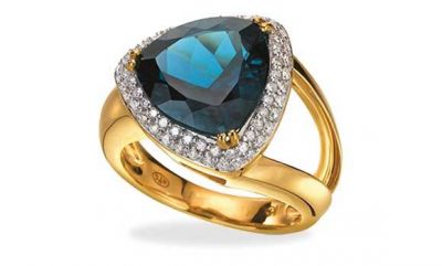 TOPAZE BLEUE LONDON ET DIAMANTS Or 750 à Marseille