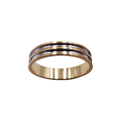Alliance bicolore homme, en or 18 carats.