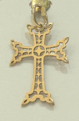 Croix Arménienne grand modèle, en or rose 18 carats