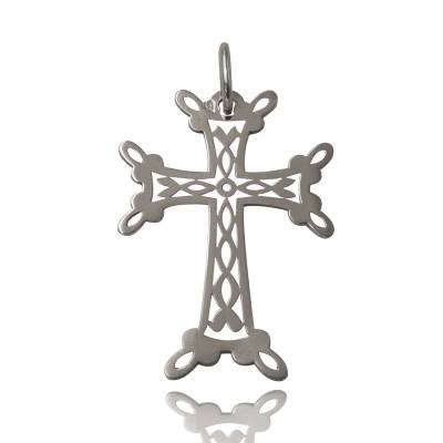 Croix Arm�nienne ajour�e en or blanc 18 carats, PETIT MODELE